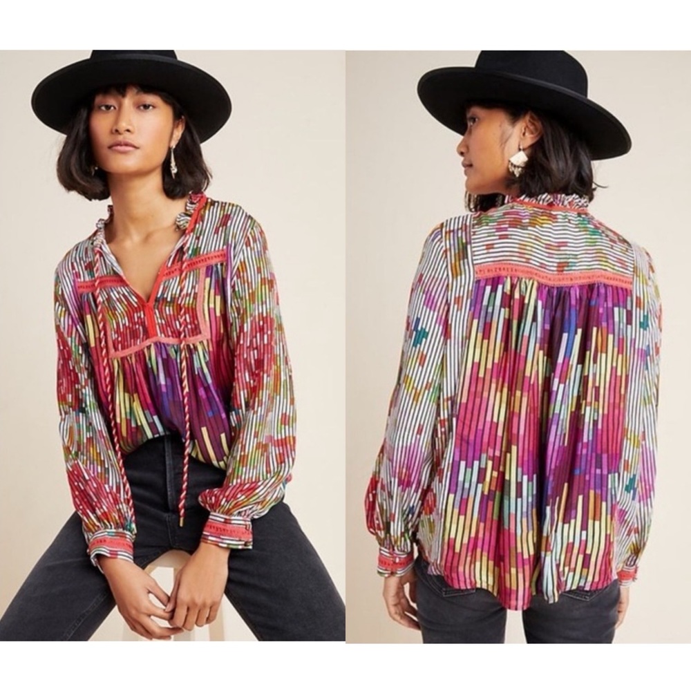 NWT Anthropologie Conditions Apply Boho Peasant Blouse Top